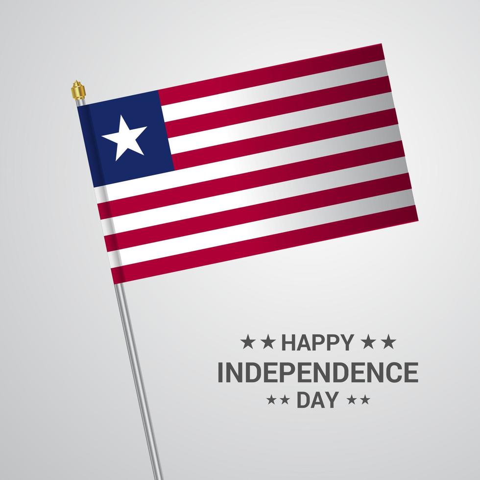 Liberia Independence day typographic design with flag vector