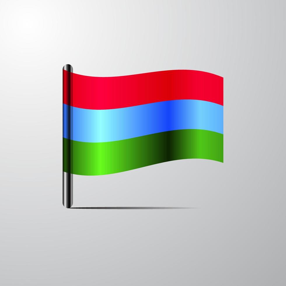 Karelia waving Shiny Flag design vector