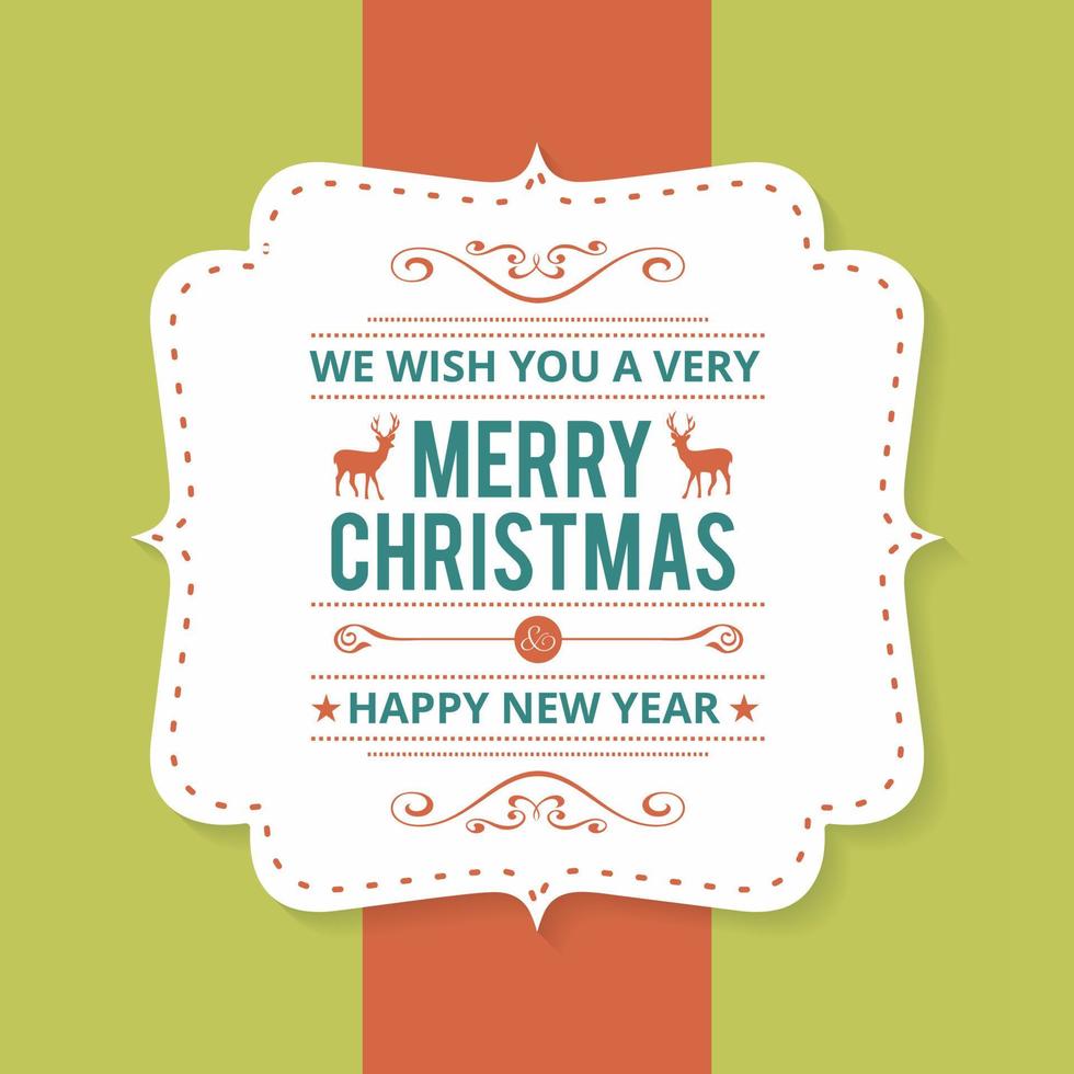 Merry Christmas creative design with green background vector