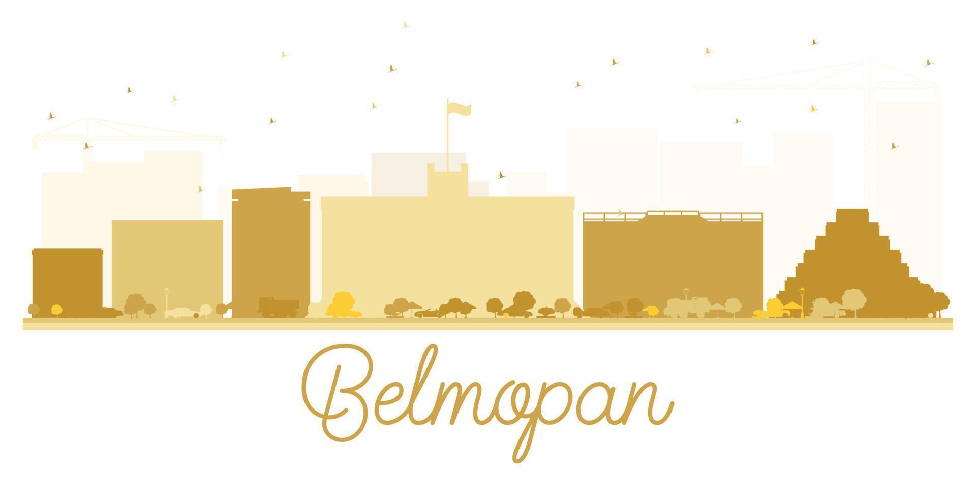 Belmopan City skyline golden silhouette. vector