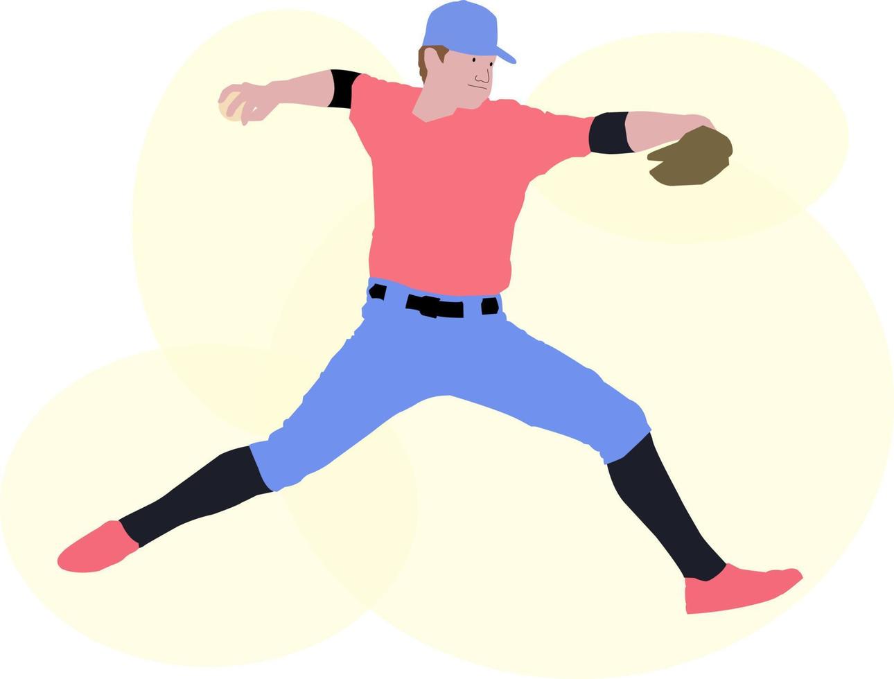 Baseball pitcher throwing a ball from the mound vector