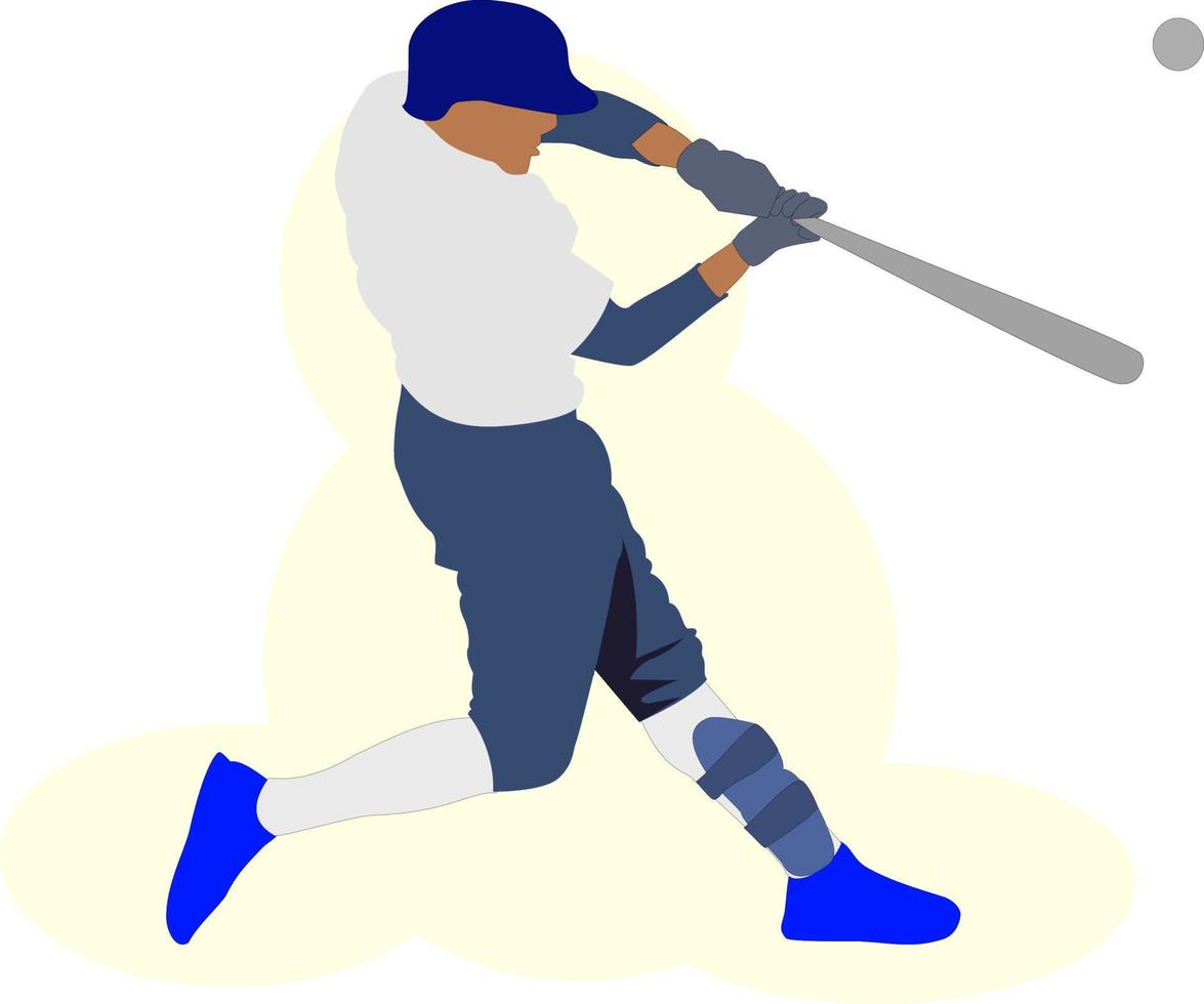 Baseball Batter Hitting Ball with Bat for Home Run vector