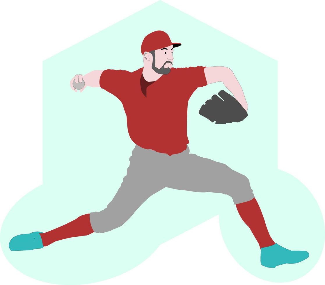 Baseball pitcher throwing a ball from the mound vector