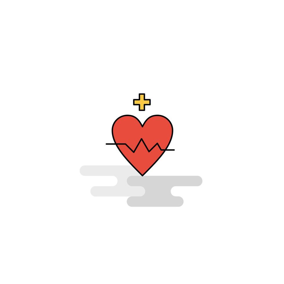 Flat Heart rate Icon Vector