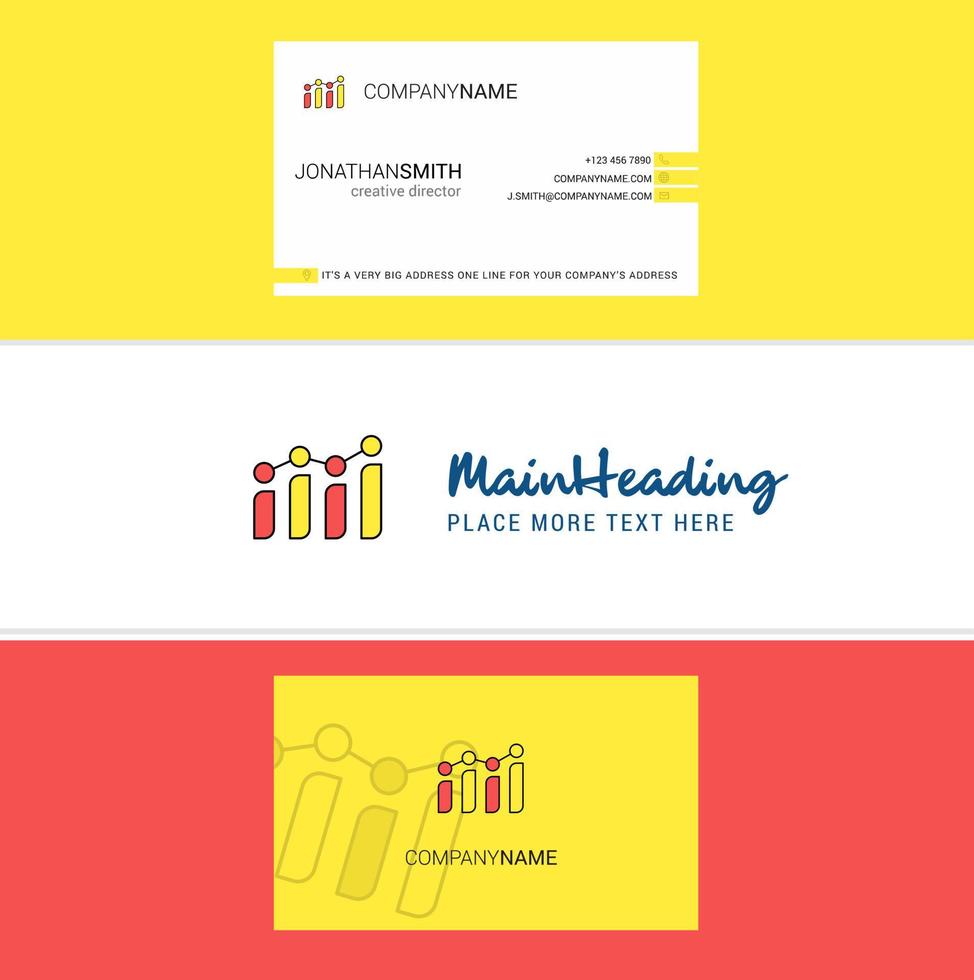 Beautiful Graph Logo and business card vertical Design Vector