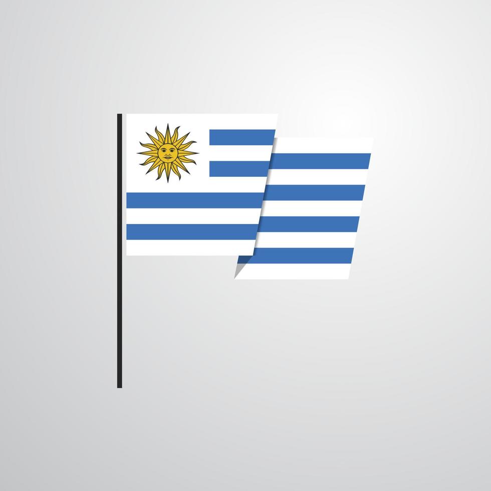 vector de diseño de bandera ondeante de uruguay