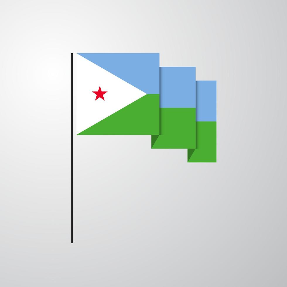 Djibouti waving Flag creative background vector