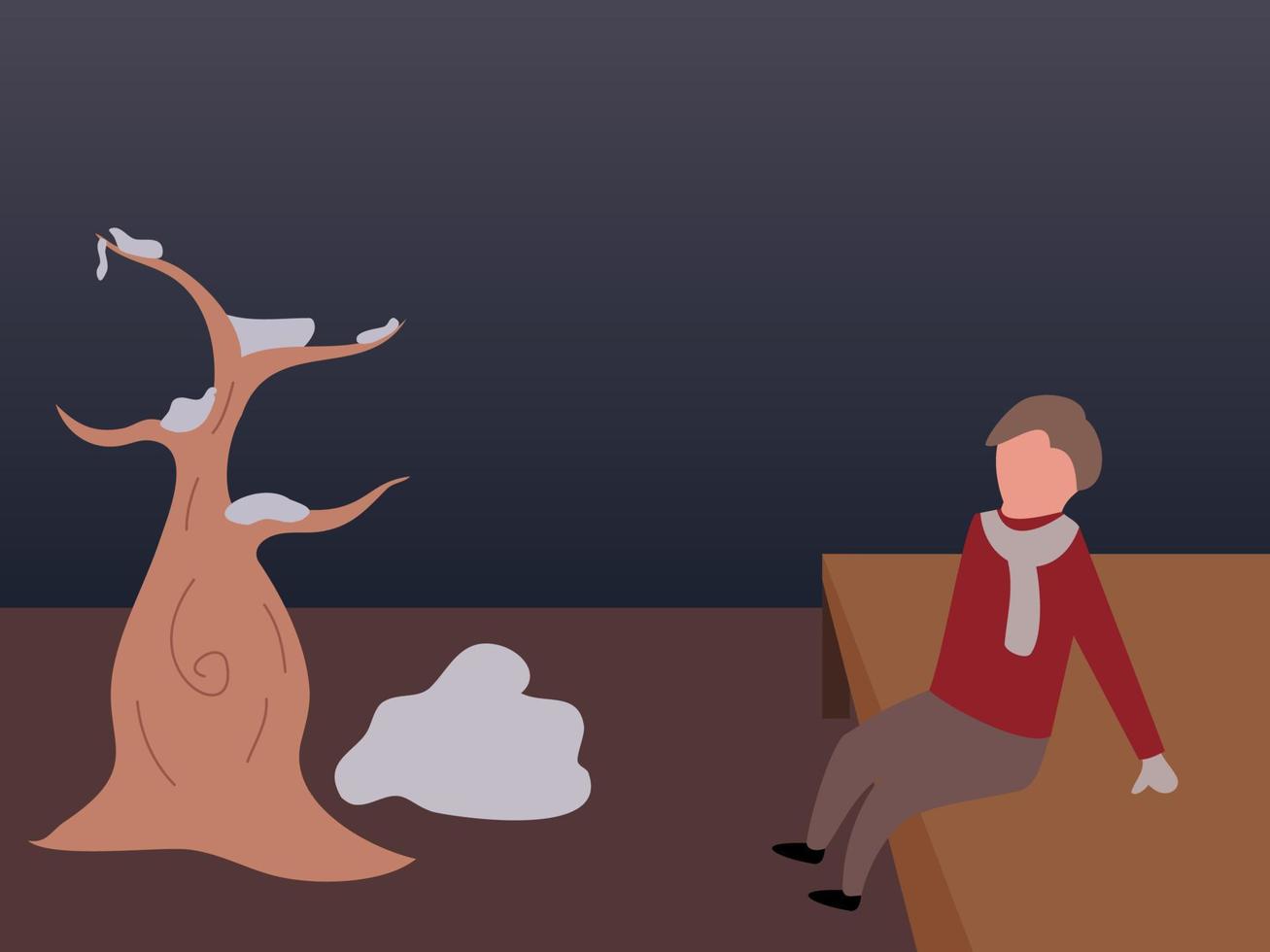 winter flat design vector illustration