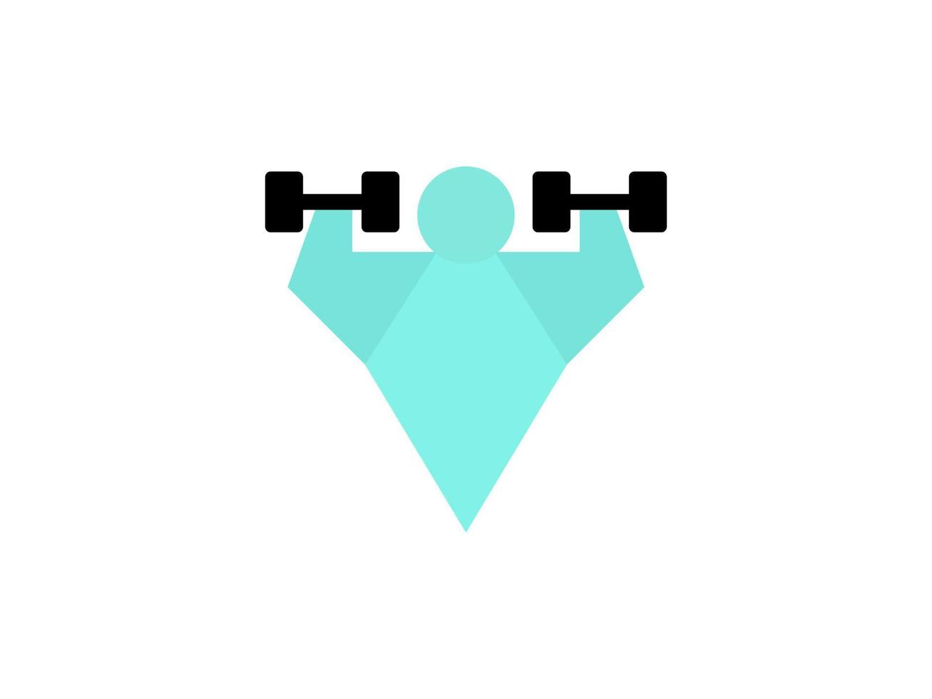 gym logo flat design vector illustration