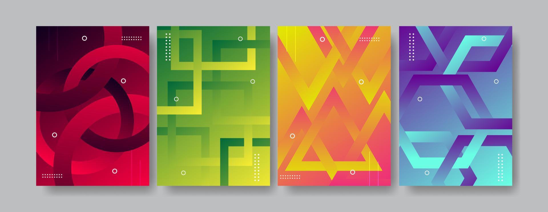 colección de carteles verticales degradados. forma de geometría vector