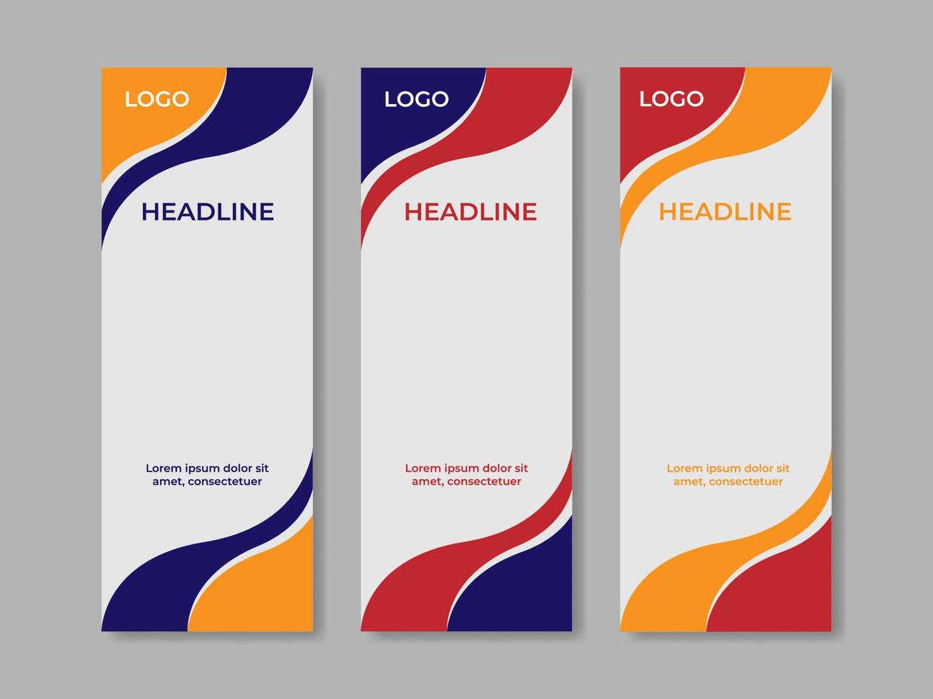 vertical business banner collection template design vector