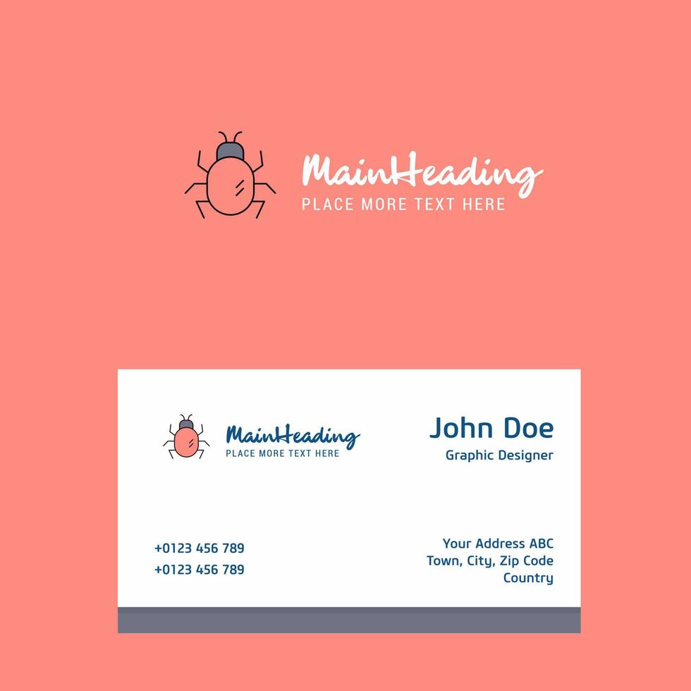 Bug logo Design with business card template Elegant corporate identity Vector