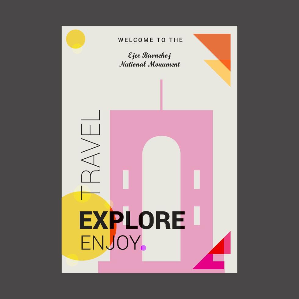 Welcome to The Ejer Bavnehoj National Monument Denmark Explore Travel Enjoy Poster Template vector