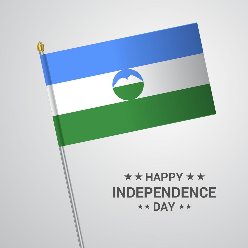 Kabardino Balkaria Independence day typographic design with flag vector