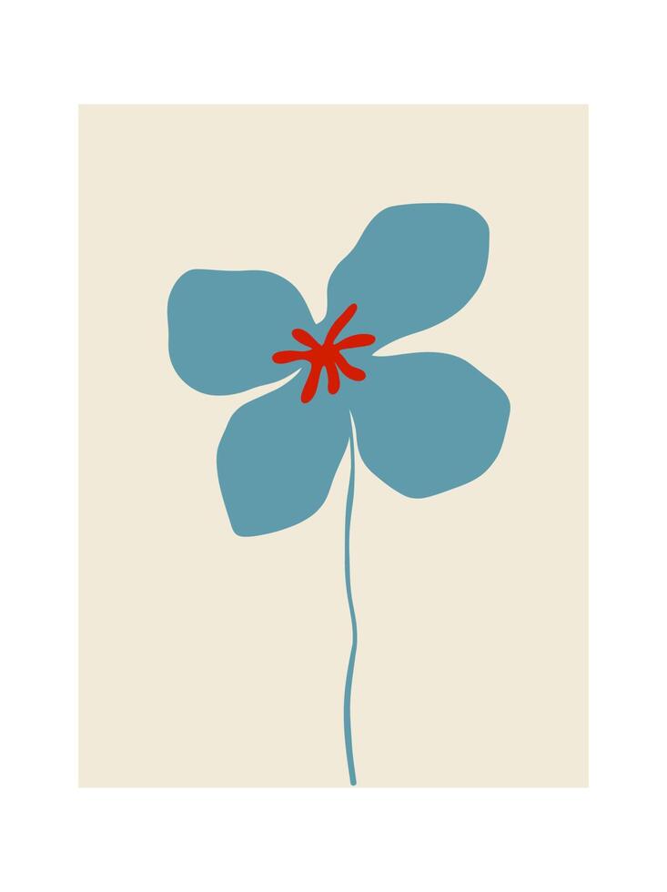 plantilla de carteles florales abstractos. moderno estilo minimalista matisse de moda. diseño dibujado a mano para papel tapiz, decoración de paredes, impresión, postal, portada, plantilla, pancarta. vector