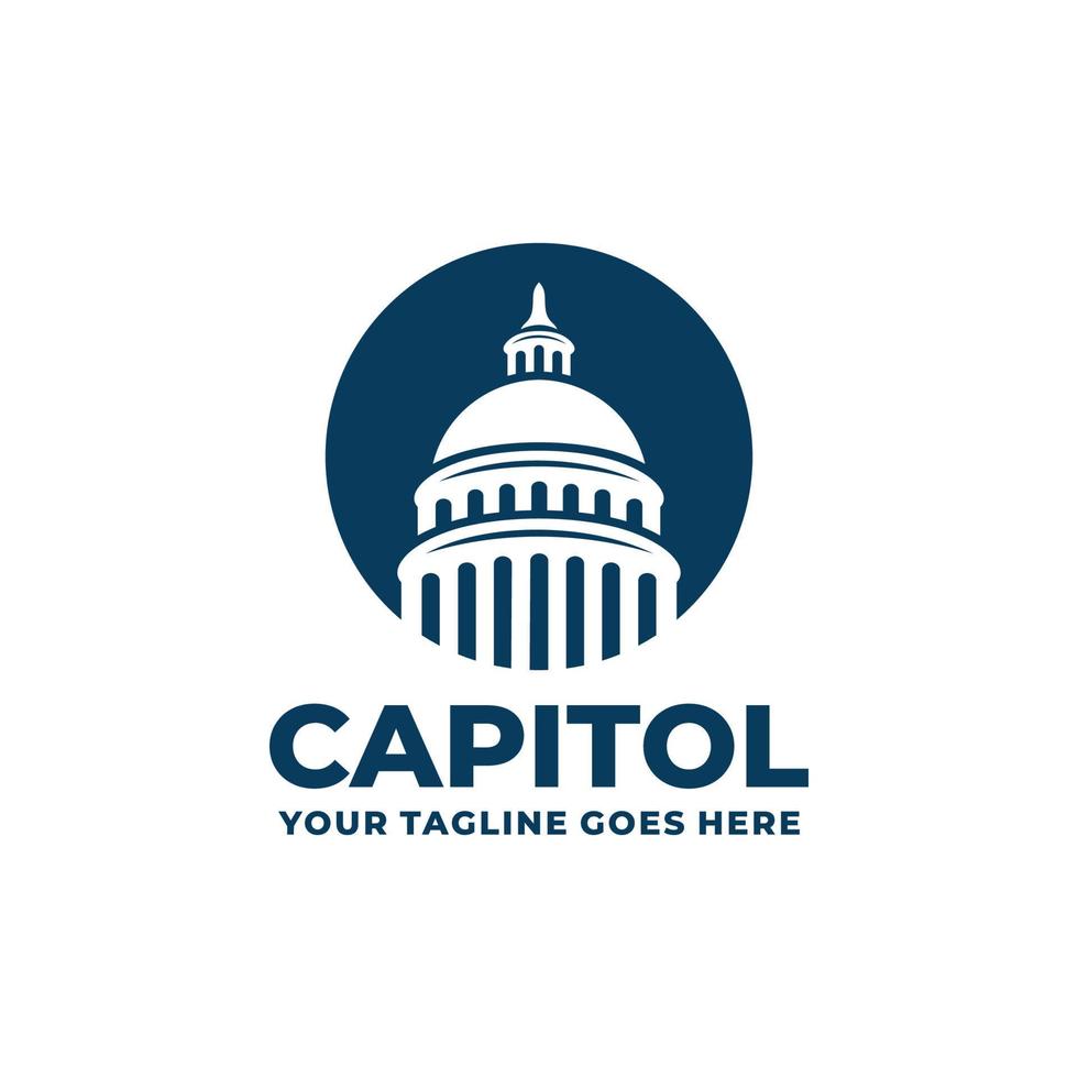 Capitol building logo design vector