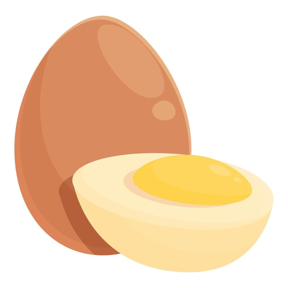 Boiled egg icon cartoon vector. Chicken egg vector