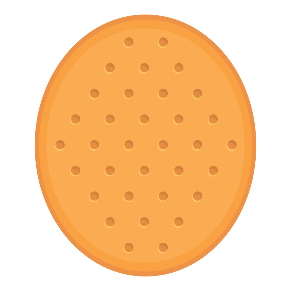 Oval cracker icon cartoon vector. Food cookie vector