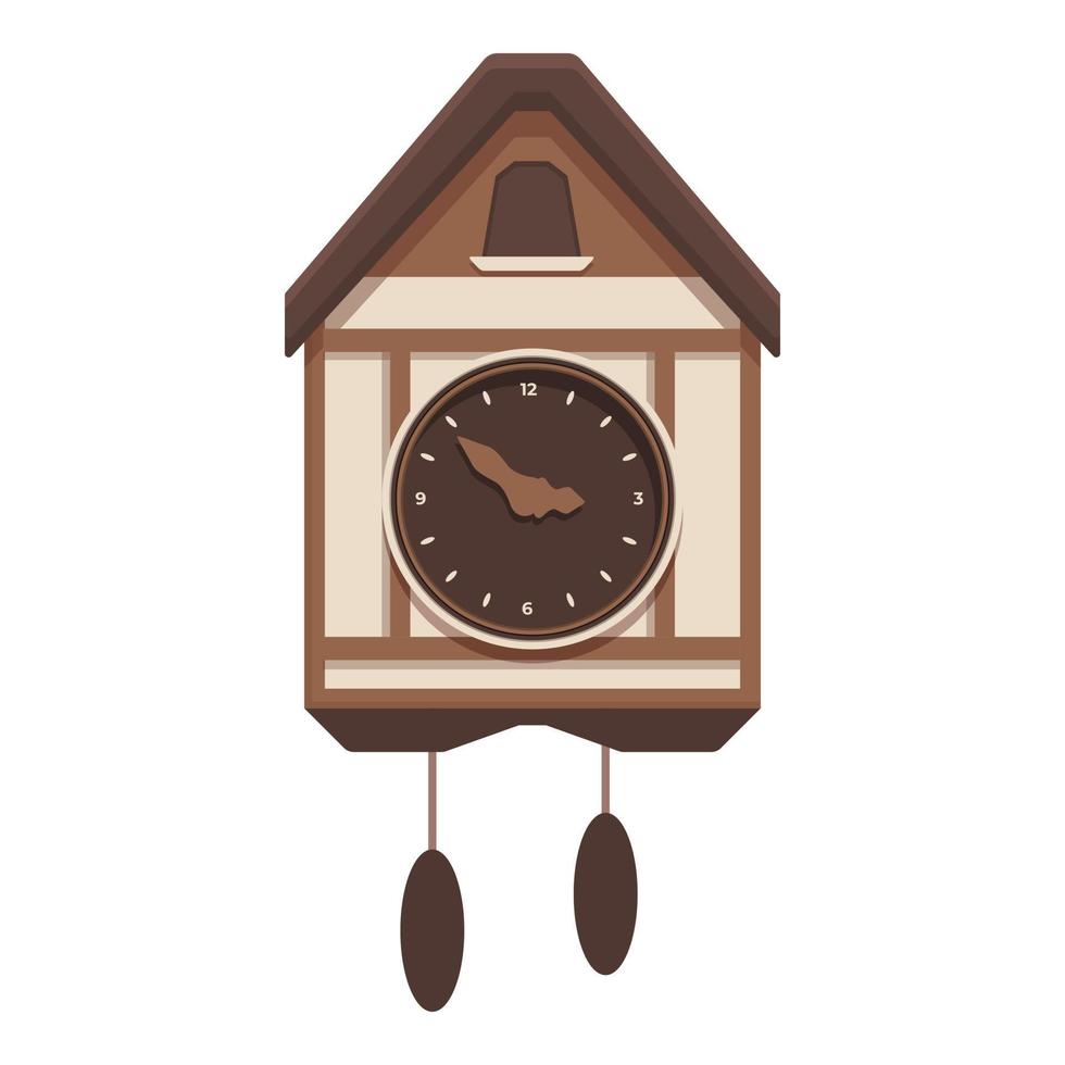 Funny Cuckoo Clock icon cartoon vector. Wall time vector