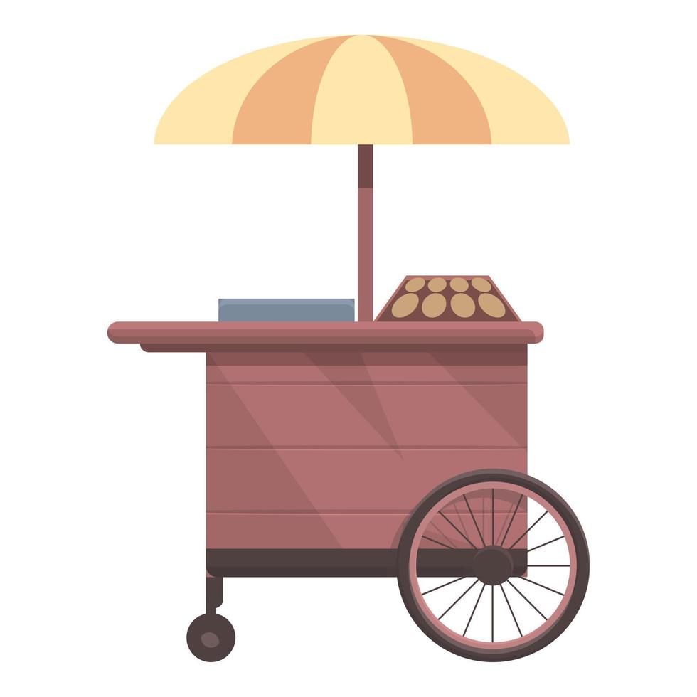 Food cart icon cartoon vector. Street festival vector