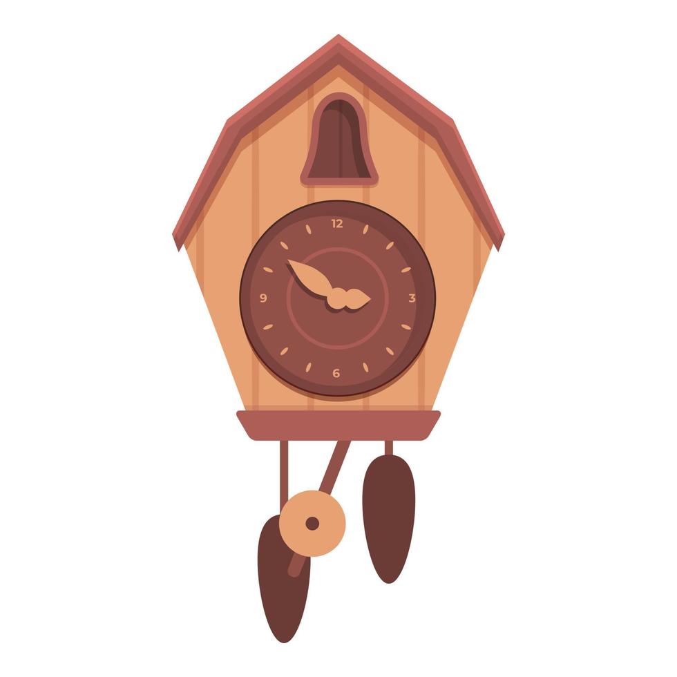 vector de dibujos animados de icono de reloj de cuco de abuelo. tiempo de pared