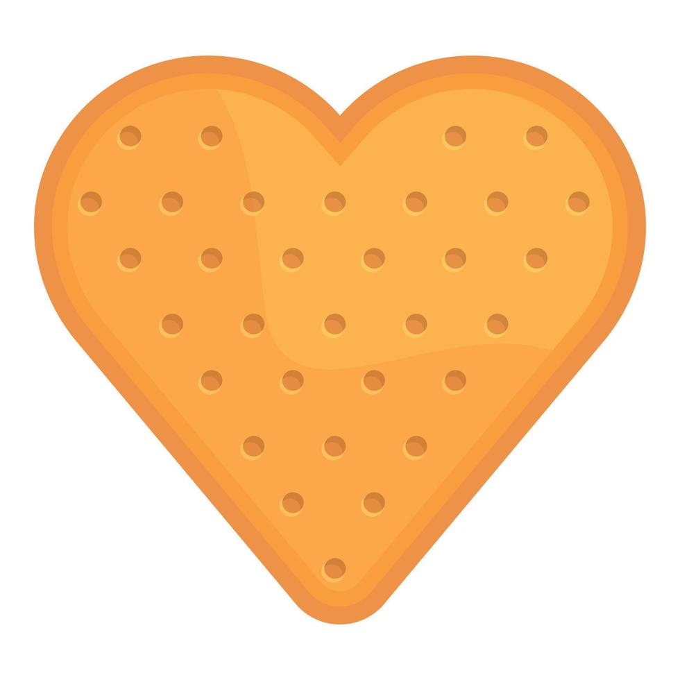 vector de dibujos animados de icono de galleta de amor de corazón. comida de galleta