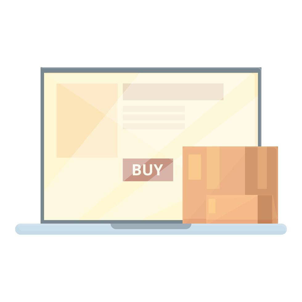 Online shop parcel icon cartoon vector. Mobile store vector