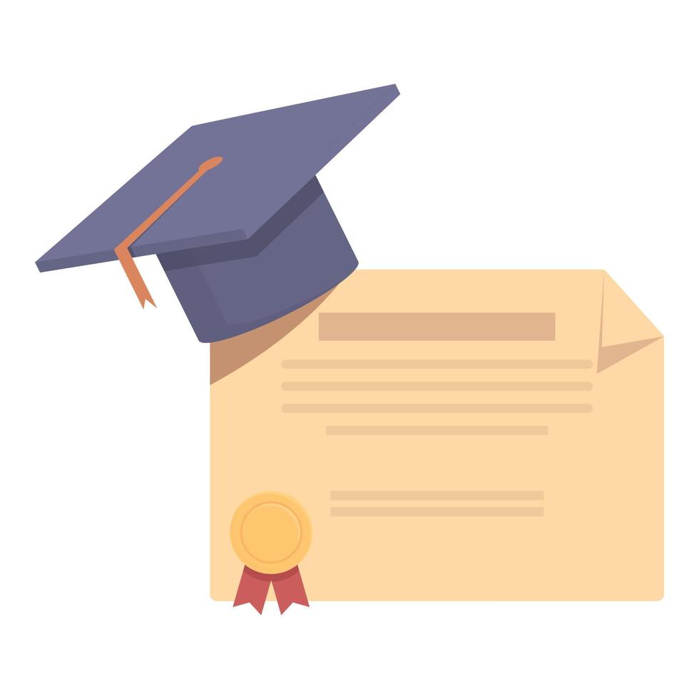 Diploma gift icon cartoon vector. Award document vector