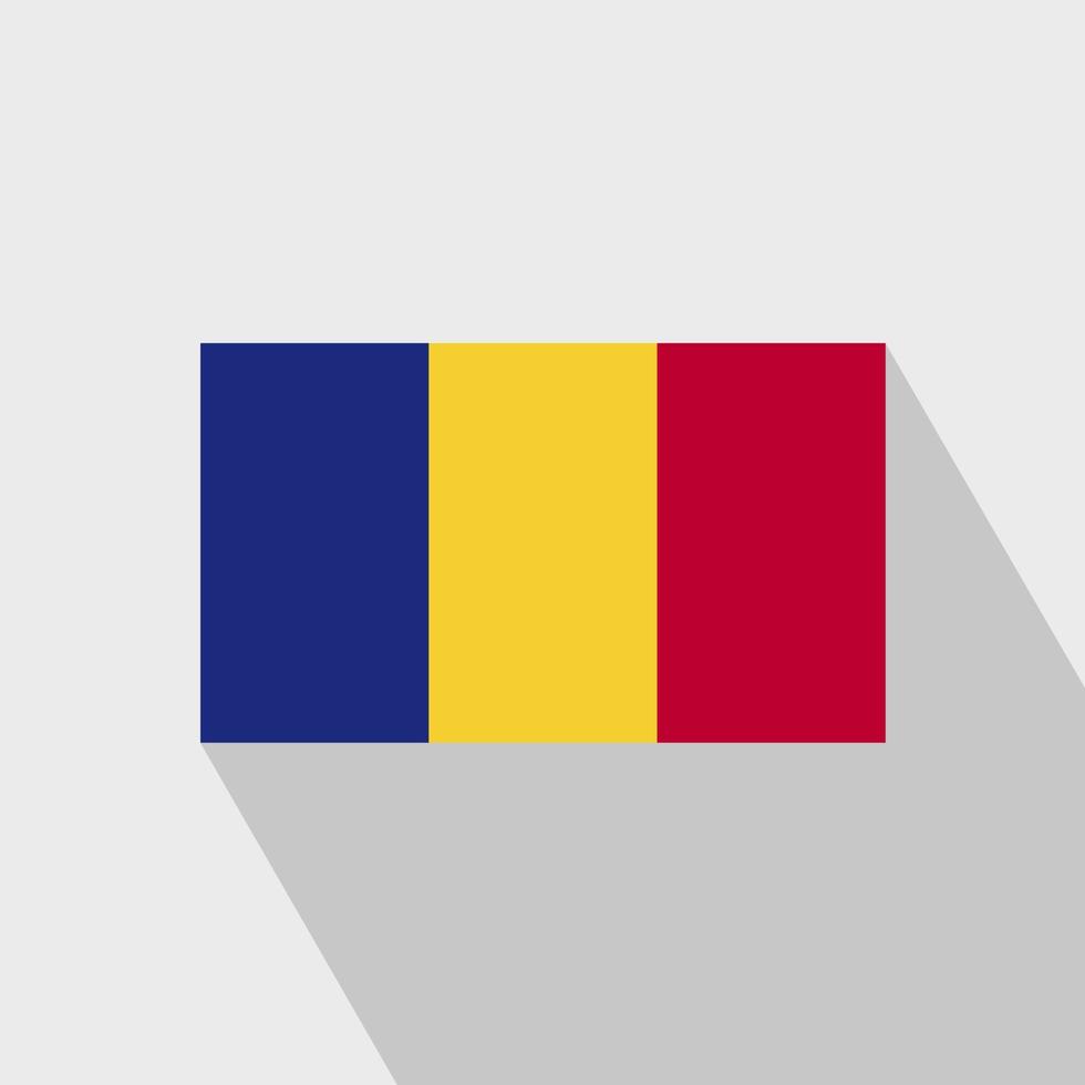 vector de diseño de larga sombra de bandera de rumania