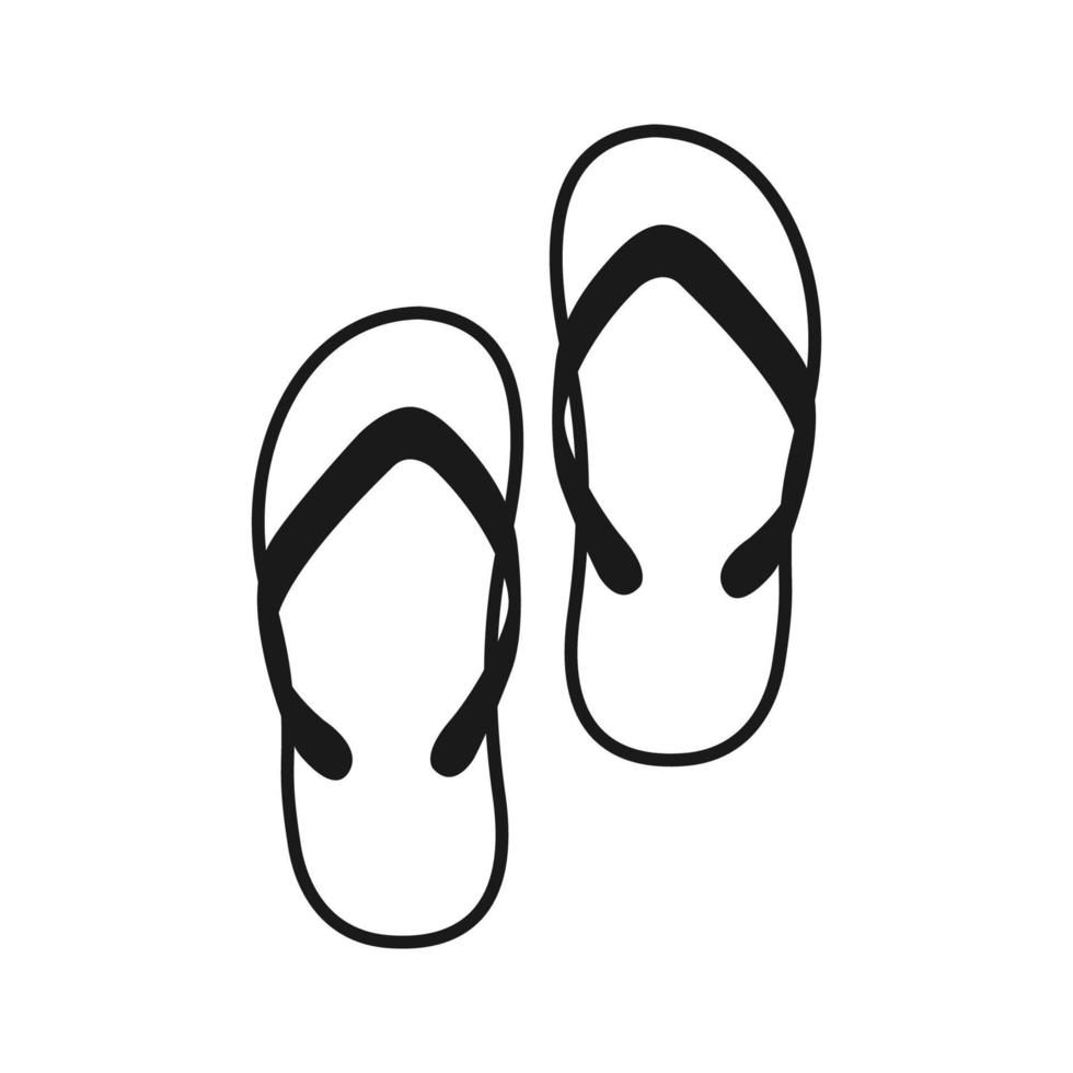 icono de chanclas. ilustración vectorial de chanclas. silueta de chanclas. vector aislado sobre fondo blanco.