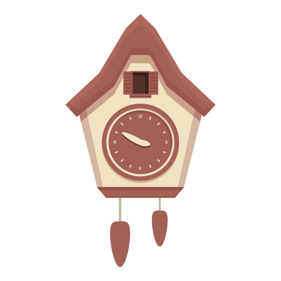vector de dibujos animados de icono de reloj de cuco vintage. tiempo de pared