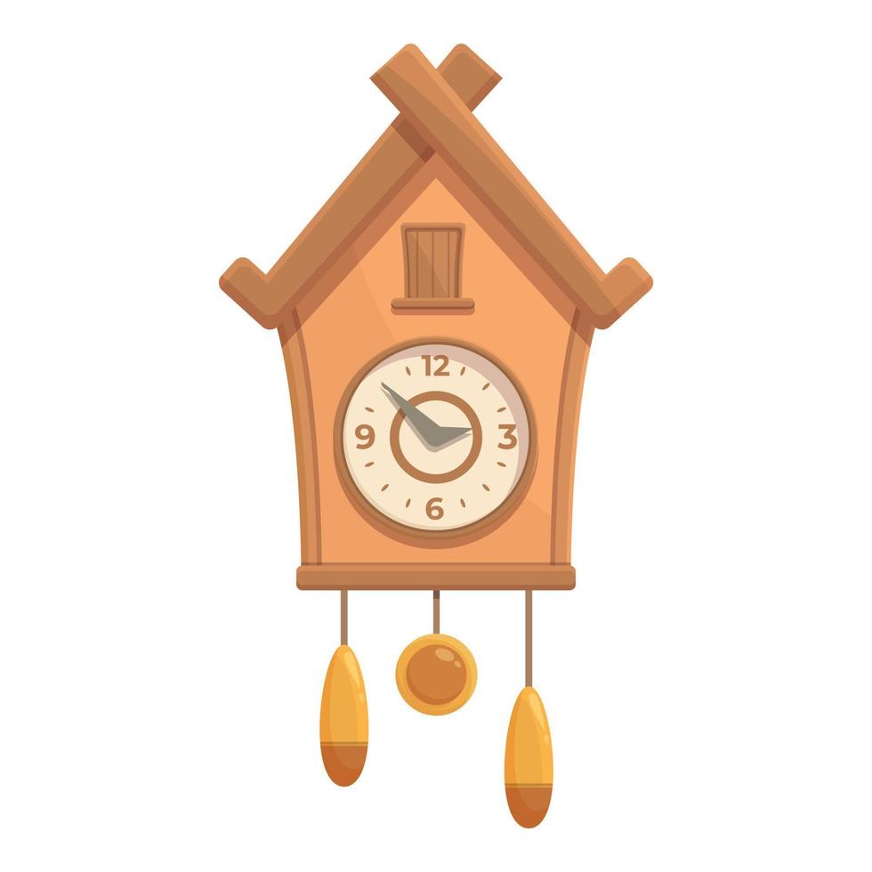 Gold Cuckoo Clock icon cartoon vector. Old watch vector