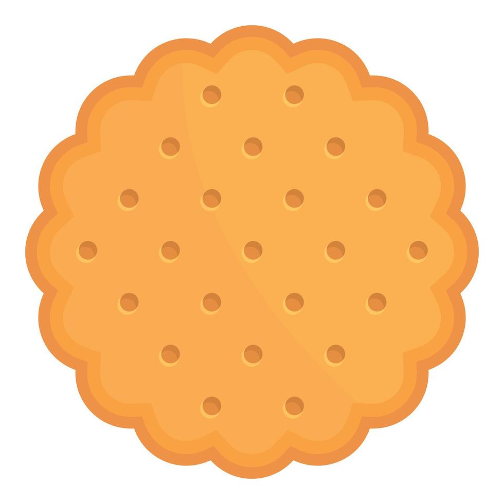 Circle cracker icon cartoon vector. Cookie food vector