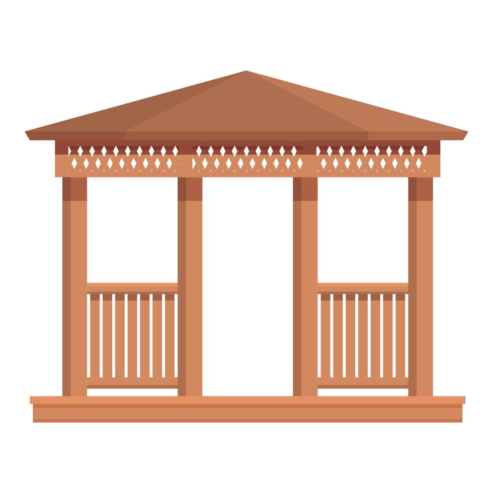 Wooden shelter icon cartoon vector. Pergola house vector