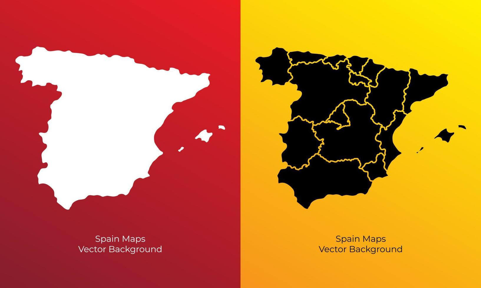 colección de vectores de diseño de mapas de silueta españa. silueta españa mapas vector