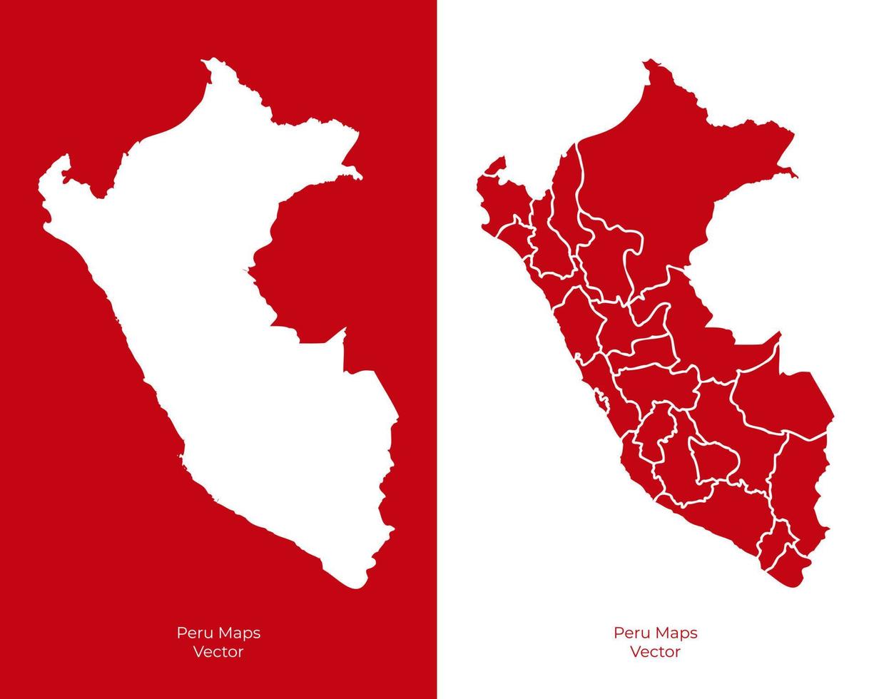 Collection of silhouette Peru maps design vector. Silhouette Peru maps vector