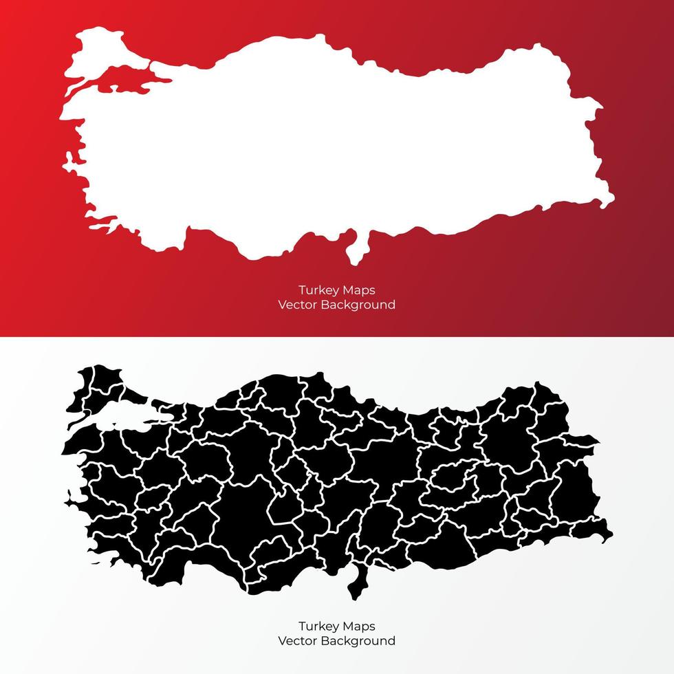 Collection of silhouette Turkey maps design vector. Silhouette Turkey maps vector