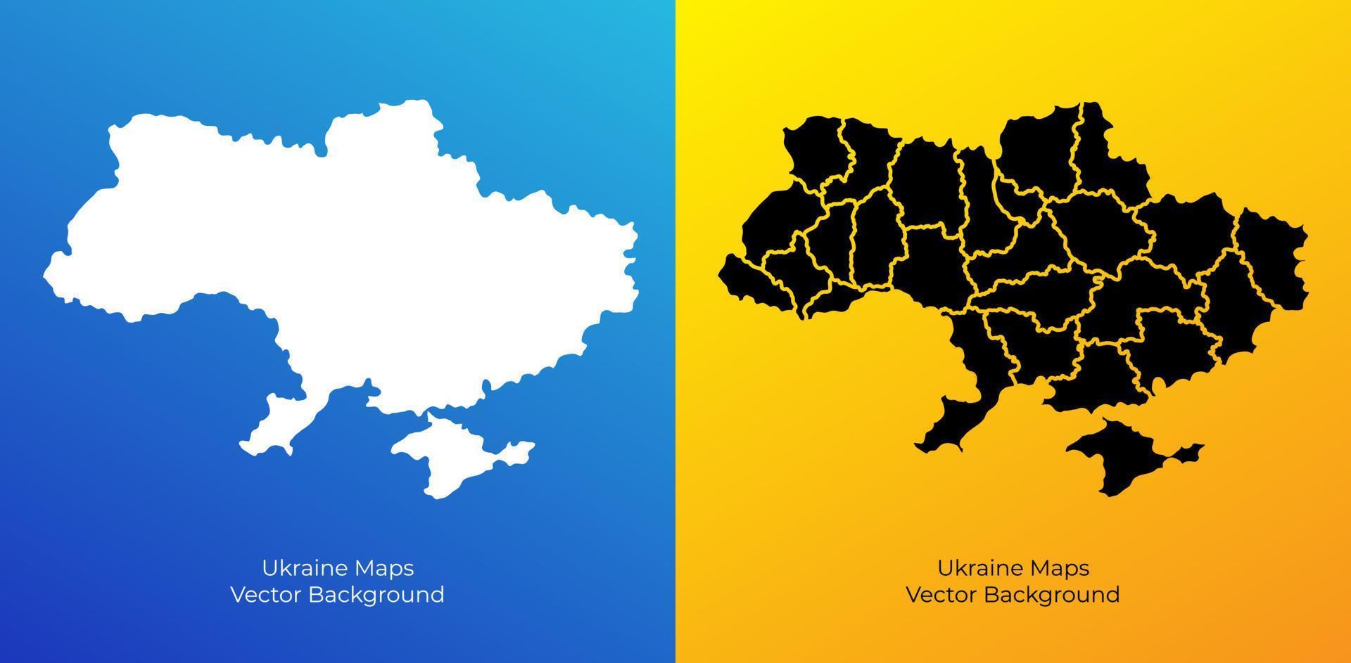 Collection of silhouette Ukraine maps design vector. Silhouette Albania maps vector