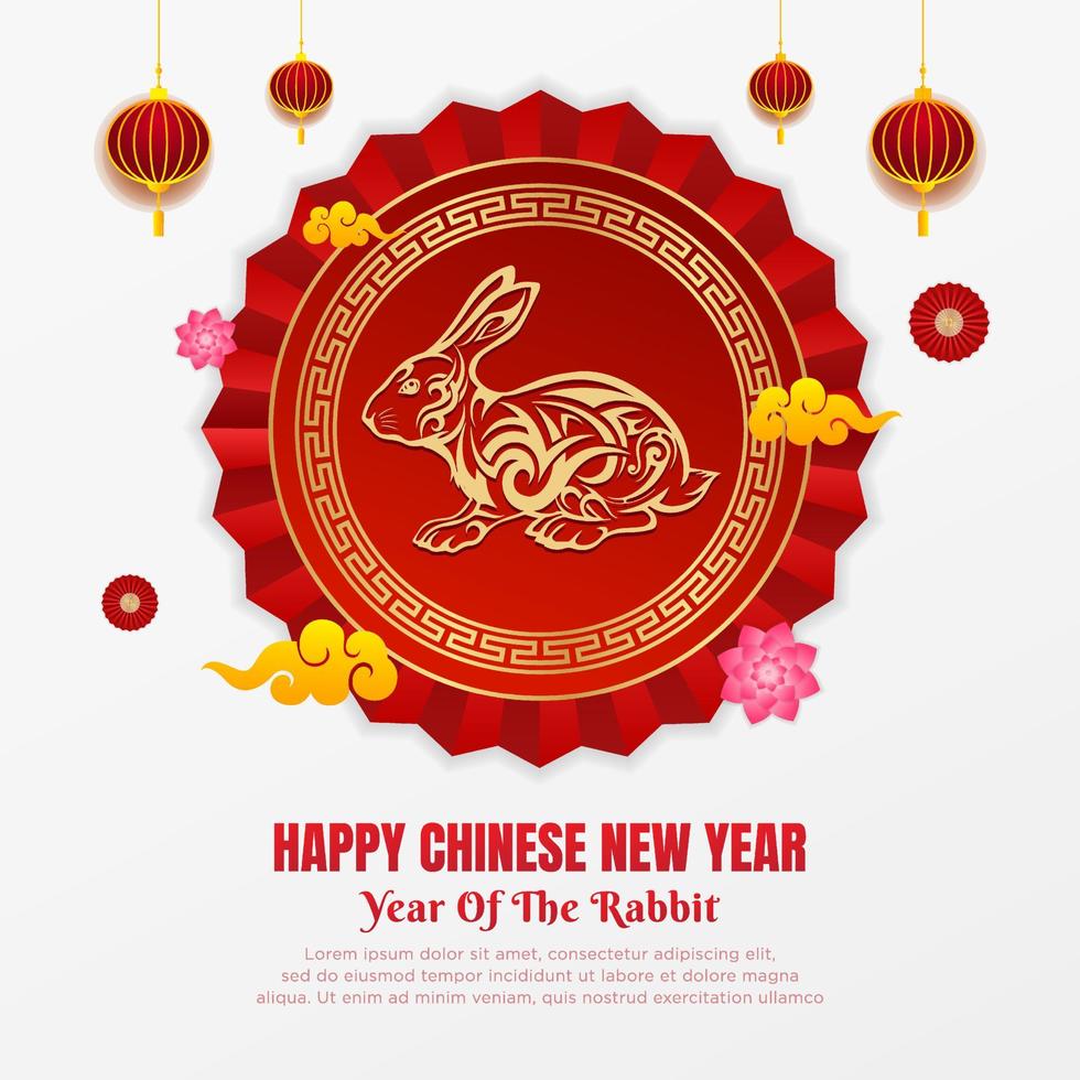 celebration of chinese new year design background. Year of the rabbit design vector