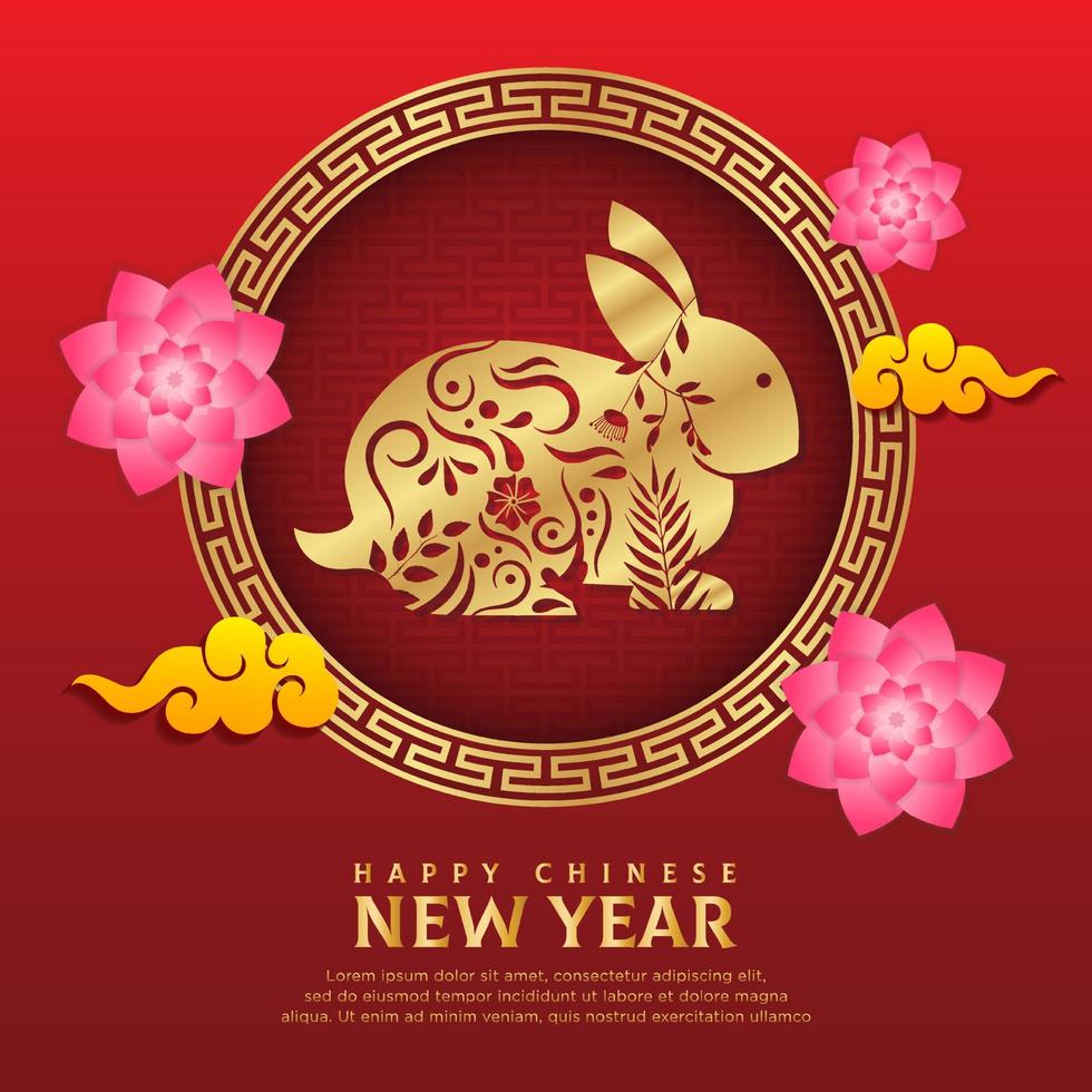 Year of the rabbit design vector. Happy chinese new year design background. vector