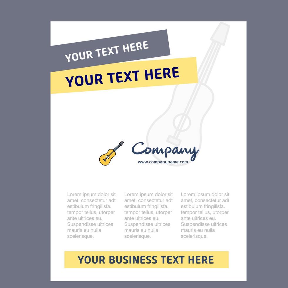 Guitar Title Page Design for Company profile annual report presentations leaflet Brochure Vector Background