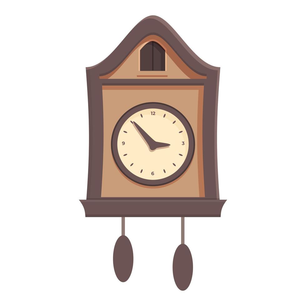 vector de dibujos animados de icono de reloj de cuco de pájaro. viejo reloj