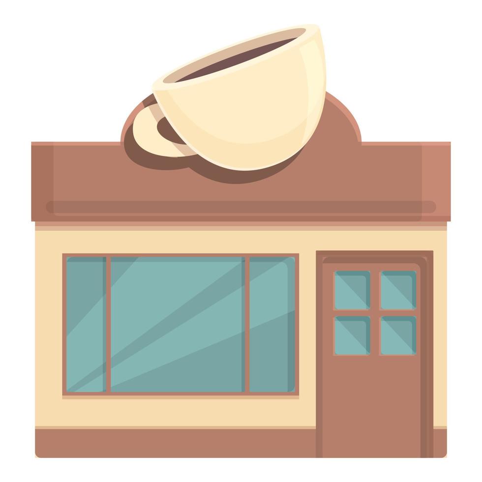 Coffee house icon cartoon vector. Street market vector