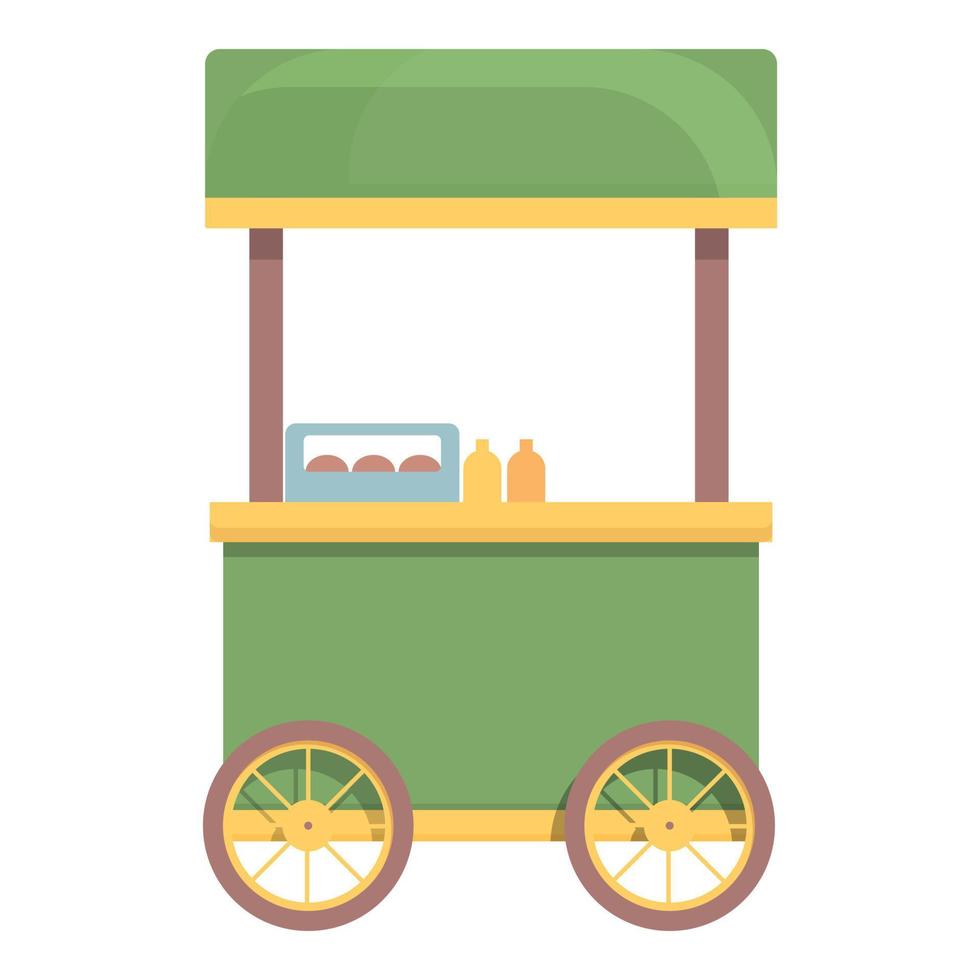 Snack cart icon cartoon vector. Street food vector