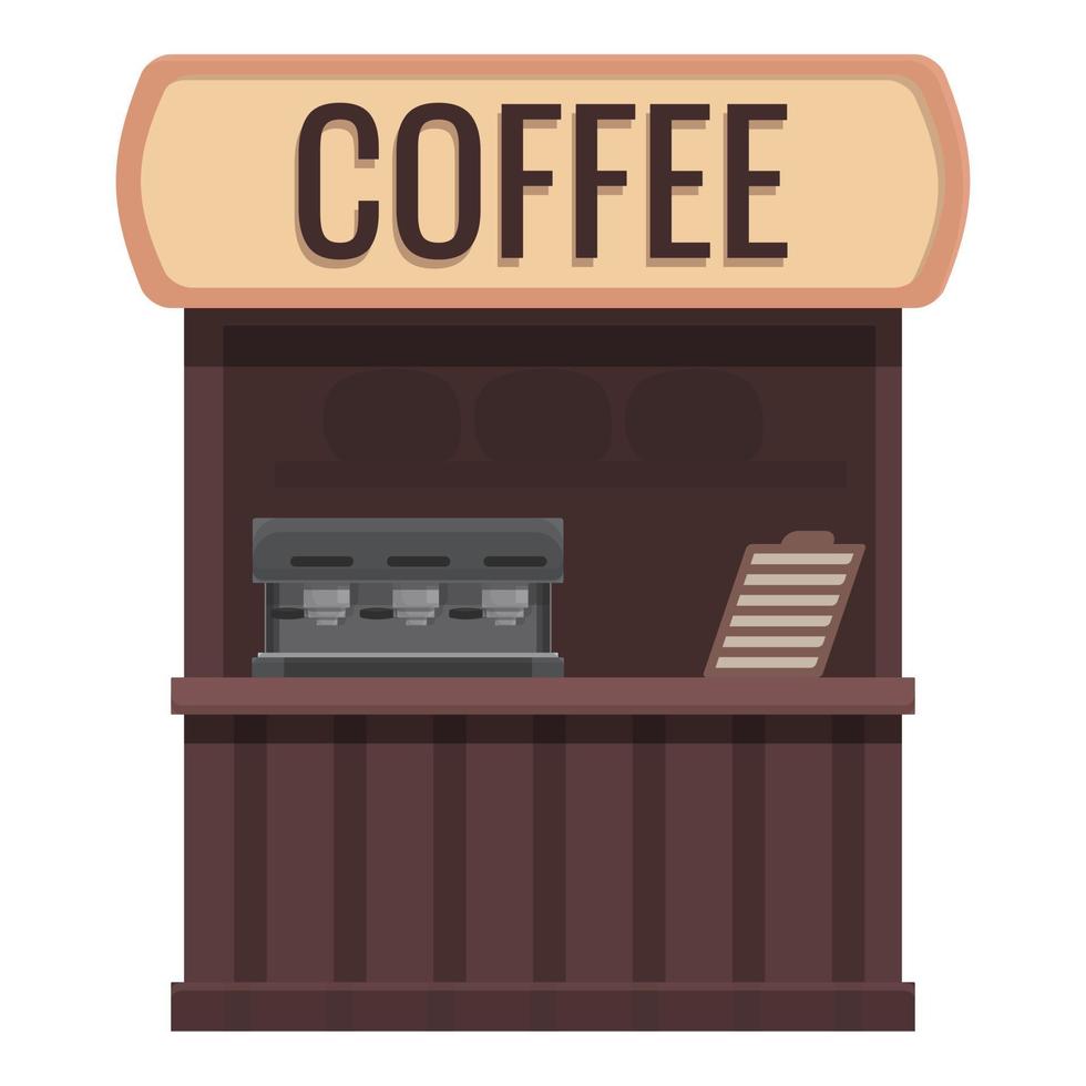 Coffee kiosk icon cartoon vector. Street market vector