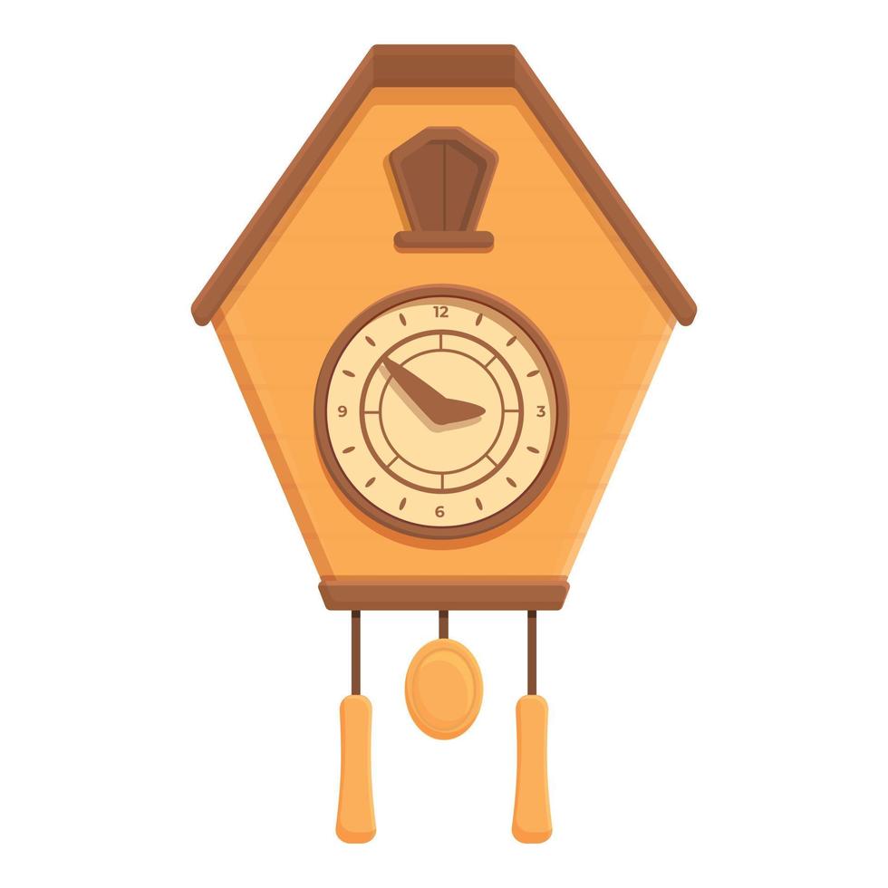 vector de dibujos animados de icono de reloj de cuco de recordatorio. pájaro péndulo