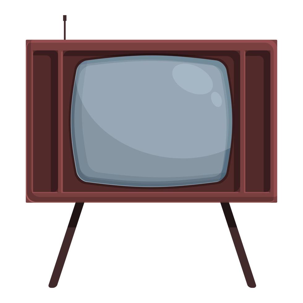 Retro tv set icon cartoon vector. Old audio vector