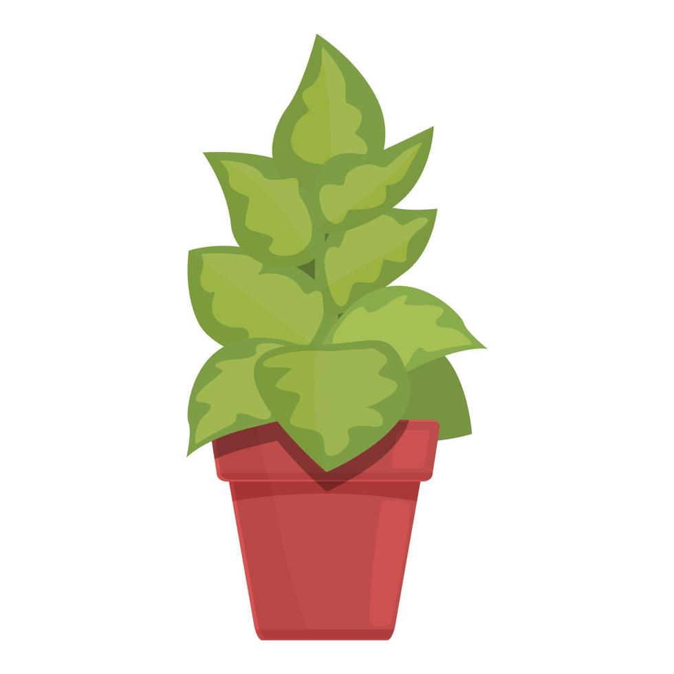 Leaf plant pot icon cartoon vector. Summer garden vector