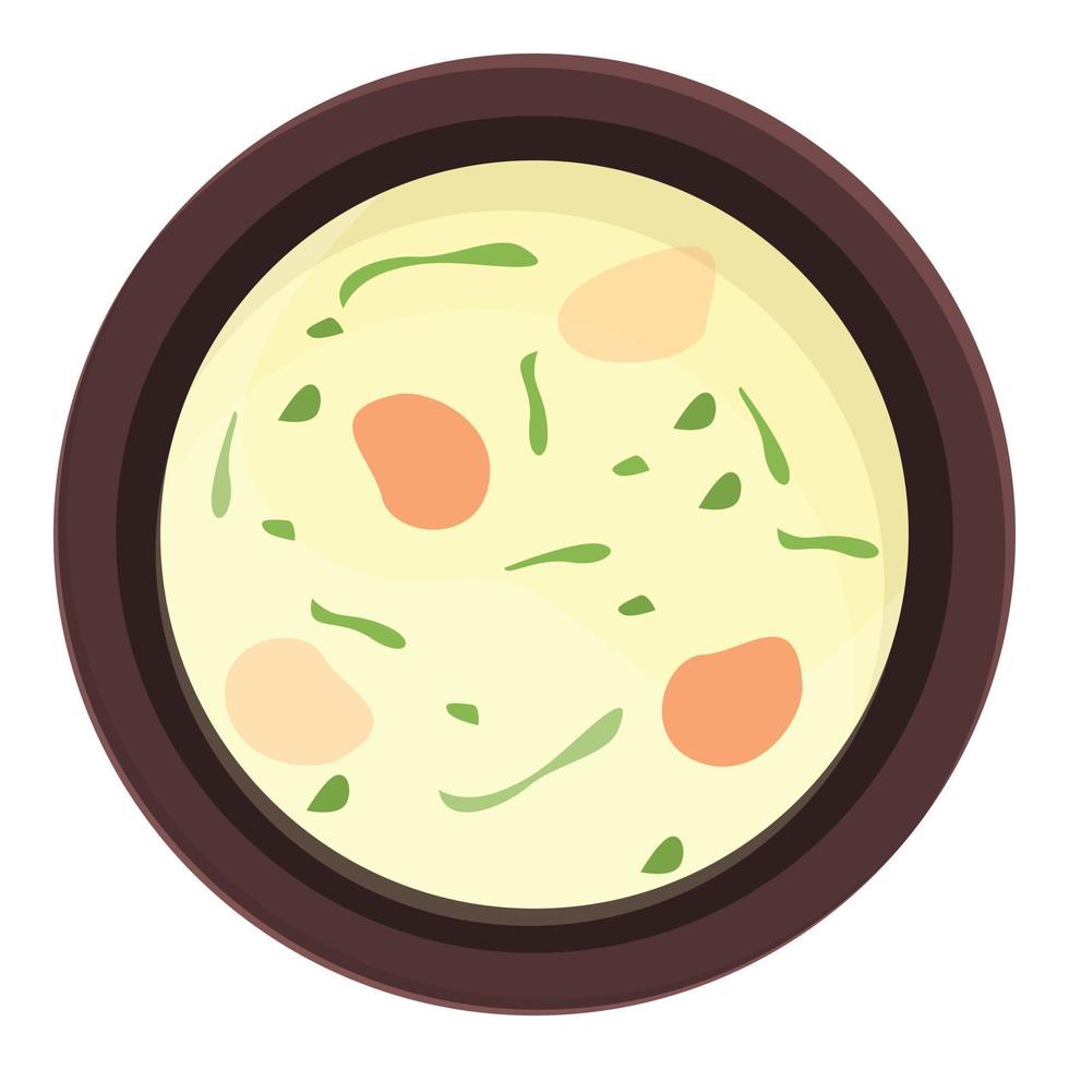 vector de dibujos animados de icono de sopa de salsa de leche. cocina comida