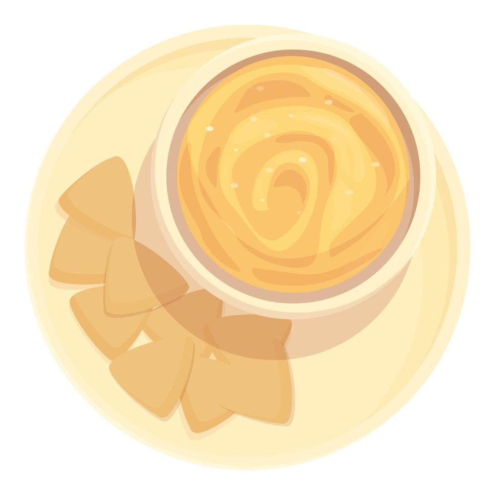 Snack hummus icon cartoon vector. Pita bread vector